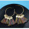 E-4345 4 Colors Ethnic Long Thread Tassel Drop Earrings for Women Bohemian Party Fashion Accessories