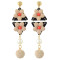 E-4347 4 Colors New Fashion Gold Plated Alloy bead Pearl Resin Ball pendant Earrings