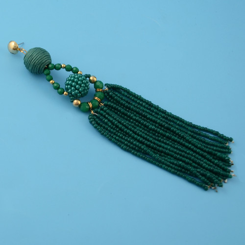 E-4355 6 Colors Fashion Bead Tassel Bohmian Earring for Women Jewelry