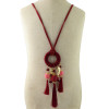 N-6943 4 Colors Fashion Pendant Dangle Pom pom Bead Tassel Earring for Women Jewelry