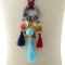 N-6943 4 Colors Fashion Pendant Dangle Pom pom Bead Tassel Earring for Women Jewelry