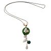 N-6942 New Rope Zircon Flower Leaf Ball Charms Pendant Sweater Chain Necklace