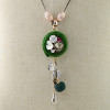 N-6942 New Rope Zircon Flower Leaf Ball Charms Pendant Sweater Chain Necklace
