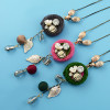 N-6942 New Rope Zircon Flower Leaf Ball Charms Pendant Sweater Chain Necklace