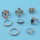 R-1482 8Pcs/set Bohemian Flower Stone Midi Finger Ring Sets for Women Fashion Jewelry Accessories