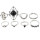 R-1485 8Pcs/set Gypsy Silver Gold Acrylic Stone Rhinestone Enamel Moon Midi Finger Ring Sets Fashion Jewelry Accessories