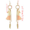E-4353 5 Colors Fashion Gold plated Hook Pendant Tassel Dangle Leaf Chain Earring for Women Jewelry