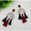 E-4354 5 Colors Silver Plated Alloy thread Tree Shaped Drop Dangle Earrings Jewelry