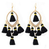 E-4351 Fashion Gold plated Thread Tassel Dangle Earrings Women Jewelry