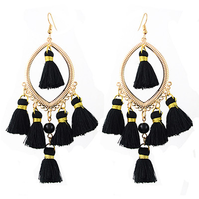 E-4351 Fashion Gold plated Thread Tassel Dangle Earrings Women Jewelry