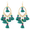 E-4351 Fashion Gold plated Thread Tassel Dangle Earrings Women Jewelry