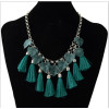 N-6949 Fashion Bohemian Silver Metal Thread Tassel Pendant Necklaces for Women Party Jewelry