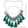 N-6949 Fashion Bohemian Silver Metal Thread Tassel Pendant Necklaces for Women Party Jewelry