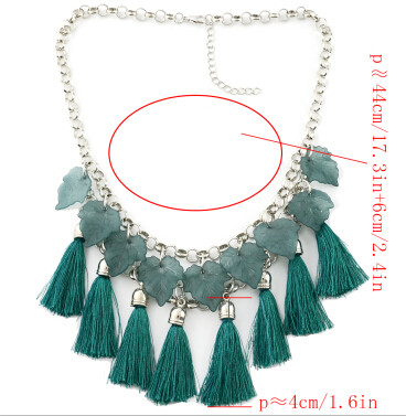 N-6949 Fashion Bohemian Silver Metal Thread Tassel Pendant Necklaces for Women Party Jewelry