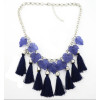 N-6949 Fashion Bohemian Silver Metal Thread Tassel Pendant Necklaces for Women Party Jewelry