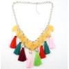 N-6949 Fashion Bohemian Silver Metal Thread Tassel Pendant Necklaces for Women Party Jewelry
