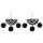 E-4358 Gold Plated Thread Fan Shape Pom Pom Balls Dangle Earrings