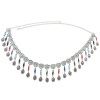 N-6945 Bohemian Silver Plated Colorful Bead Body Chain Bell Carved Hollow Out Flower Waist Belly Chain for Women Jewelry