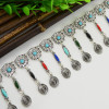 N-6945 Bohemian Silver Plated Colorful Bead Body Chain Bell Carved Hollow Out Flower Waist Belly Chain for Women Jewelry