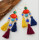 E-4356 Fashion Colorful Tassel Rhinestone Statement Drop Earrings for Women Bohemian Party Jewelry