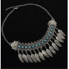 N-6944 Fashion Silver Plated Leaf Choker Chain Necklace for Women Jewelry