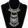 N-6947 Fashion Silver Plated Alloy Carving Metal Resin Gem Flower Drop Choker Necklace for Women Jewelry
