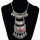 N-6947 Fashion Silver Plated Alloy Carving Metal Resin Gem Flower Drop Choker Necklace for Women Jewelry