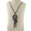 N-6953 New Silver Plated Tassel Charm Crystal thread star leaf pendant Necklace Jewelry