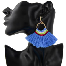 E-4359 Ethnic Handmade Thread Tassel Drop Earrings for Women Bohemian Fashion Jewelry Accessories