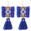 E-4366 Ethnic  Geometric Flower Thread Tassel New Design Dangle Earrings Women Accessories