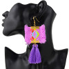 E-4366 Ethnic  Geometric Flower Thread Tassel New Design Dangle Earrings Women Accessories