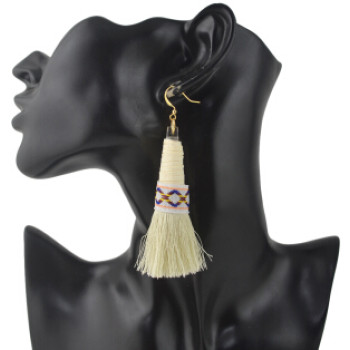E-4368 New Fashion 6 Colors Metal  Alloy Colorful thread Tassel Pendant earrings For Women Jewelry