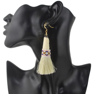 E-4368 New Fashion 6 Colors Metal  Alloy Colorful thread Tassel Pendant earrings For Women Jewelry