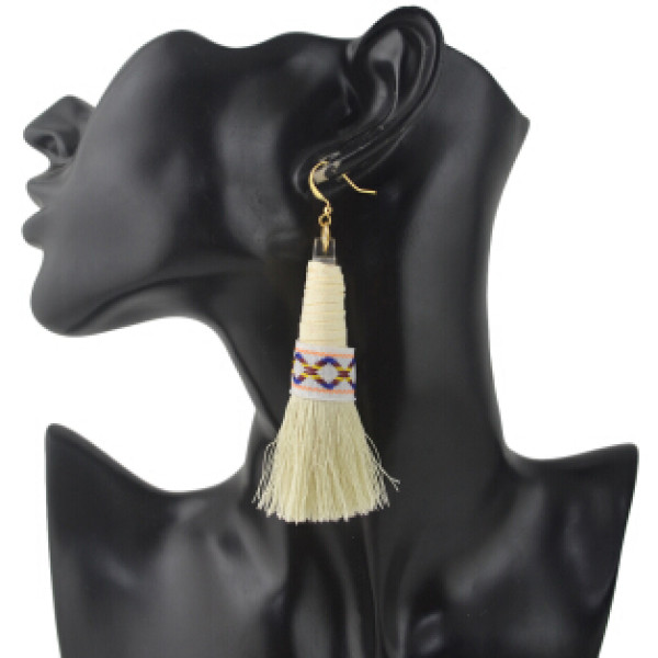 E-4368 New Fashion 6 Colors Metal  Alloy Colorful thread Tassel Pendant earrings For Women Jewelry