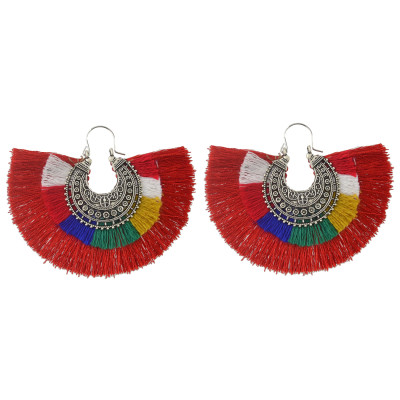 E-4369 New Fashion 6 Colors Silver Plated Alloy thread Tassel Pendant earrings Jewelry