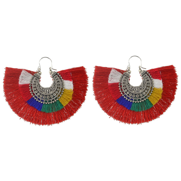 E-4369 New Fashion 6 Colors Silver Plated Alloy thread Tassel Pendant earrings Jewelry
