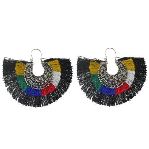 E-4369 New Fashion 6 Colors Silver Plated Alloy thread Tassel Pendant earrings Jewelry