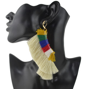 E-4367 New Arrival Bohemian Hook Pendant Tassel Earring for Women Jewelry