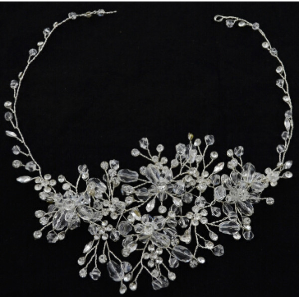 F-0465 * Fashion Silver Alloy Bridal Rhinestone Crystal Headband Wedding Headpieces Hair Accessories