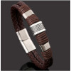 B-0868 Punk Men Brown Black Leather Lion Head Bracelets Party Fashion Accessories
