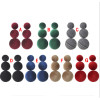 E-4375 7 Colors Pom Pom Ball Statement Drop Earrings for Women Ladies Weddding Party Fashion Accessories
