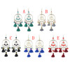 E-4373 5 colors Ethnic Handmade Thread Tassel Drop Earrings for Women Bohemian Fashion Jewelry Accessories