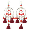 E-4373 5 colors Ethnic Handmade Thread Tassel Drop Earrings for Women Bohemian Fashion Jewelry Accessories