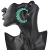E-4374 New Fashion Personality 6Colors Silver Plated Crystal drop stud Earrings Jewelry