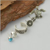 E-4377 6Pcs/set Tortoise Shape Silver Metal Rhinestone Stud Earrings for Women Bohemian Party Fashion Accessories