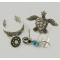 E-4377 6Pcs/set Tortoise Shape Silver Metal Rhinestone Stud Earrings for Women Bohemian Party Fashion Accessories