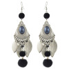 E-4378 Bohemian Fashion Jewelry 5 colors Silver Plated Bead Plush ball pendant Drop Earrings