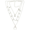 N-6936 New Fashion Gold Silver Plated Rhinestone star moon pendant Necklace