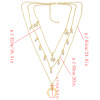 N-6936 New Fashion Gold Silver Plated Rhinestone star moon pendant Necklace