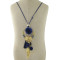 N-6954 New Gold Plated Tassel Charm turquoise thread leaf Plush ball pendant Necklace Jewelry